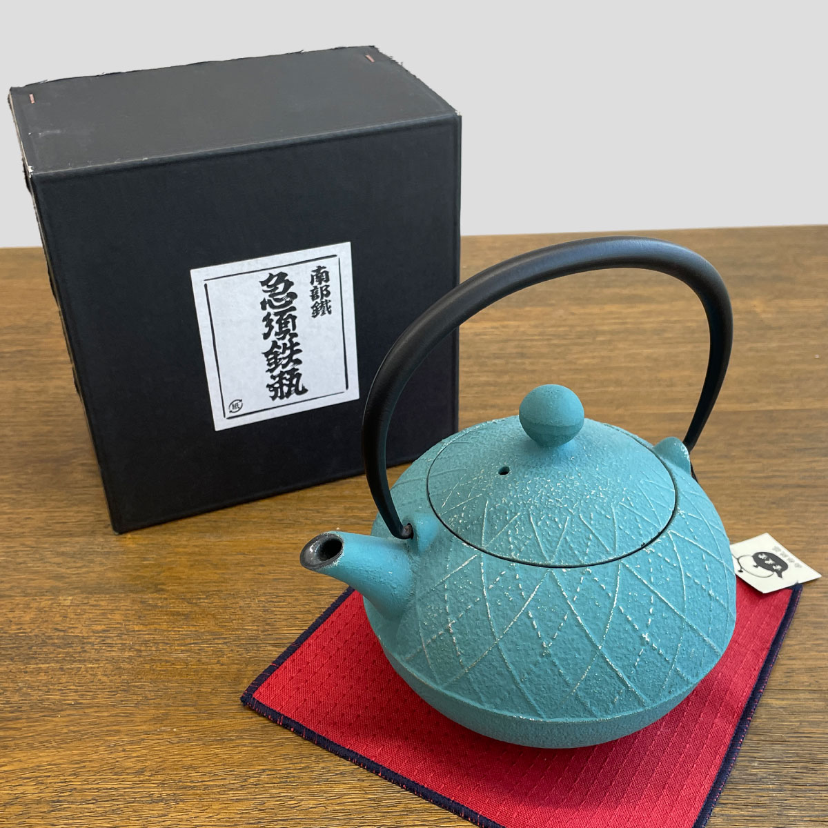 南部鉄器 急須「アーガイル」 ターコイズブルー